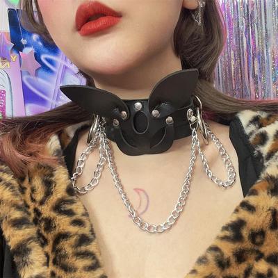 Y2K bunny mask shape collar necklace