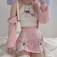 Cute Anime Print Halter Top - Thumbnail 1