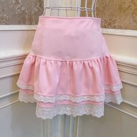 Sweetheart Princess Layered Cross Pink Ruffled Cake Short Skirt - Thumbnail 2