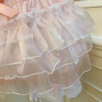 Sweetheart Princess Bow Layered Ruffled White Pink Gathered Short Skirt - Thumbnail 9