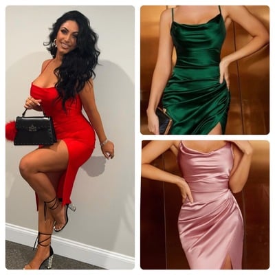 Midi slit dress-td - Thumbnail 2