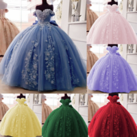 Ball Gown Dusty Blue Quinceanera Gown Princess Dresses Birthday Party - Thumbnail 2