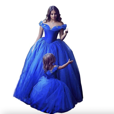 Off shoulder royal blue prom dresses cinderella birthday gown - Thumbnail 1