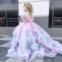 Off Shoulder Birthday Dresses with 3D Flowers - Thumbnail 1