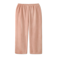 Cloudy and Sweet Love Rabbit Ears White Pink Japanese Cute Thick Warm Winter Top & Pants Pajamas Sleepwear Two Piece Set - Thumbnail 3