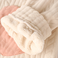 Cloudy and Sweet Love Rabbit Ears White Pink Japanese Cute Thick Warm Winter Top & Pants Pajamas Sleepwear Two Piece Set - Thumbnail 9