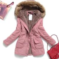 Warm Fluffy Winter Hooded Jacket Coat - Thumbnail 2
