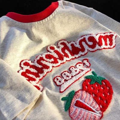 Strawberry embroidery short sleeve t-shirt  - Thumbnail 2
