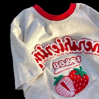 Strawberry Embroidery Short Sleeve T-shirt  - Thumbnail 2