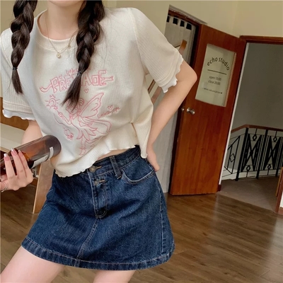 Sweet fairy embroidery ruffle short sleeve t-shirt  - Thumbnail 4