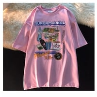 Retro Gas Station Food Print Short Sleeve T-shirt - Thumbnail 5