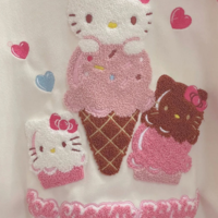 Pink Japanese Anime Cat Embroidery Patchwork Varsity Baseball Jacket - Thumbnail 7