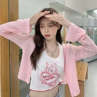 Bunny Rabbit Embroidery Print Wrap Halter Crop Top - Thumbnail 5
