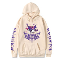 Japanese Anime Print Long Sleeve Hoodie - Thumbnail 3