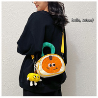 Cute Pumpkin Canvas Handbag - Thumbnail 3