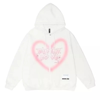 Bunny Love Heart Print Long Sleeve Hoodie - Thumbnail 1