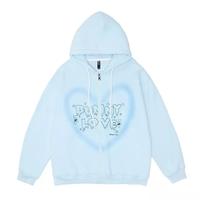 Bunny Love Heart Print Long Sleeve Hoodie - Thumbnail 4