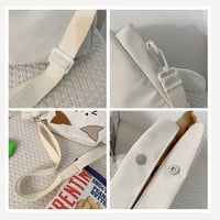 Cute Cat Embroidered Crossbody Bag - Thumbnail 7