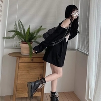 Sweet Japanese Anime Off Shoulder Lace Up Long Sleeve Shirt - Thumbnail 5