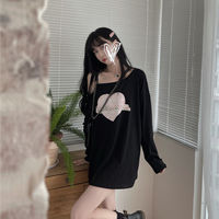 Sweet Japanese Anime Off Shoulder Lace Up Long Sleeve Shirt - Thumbnail 6