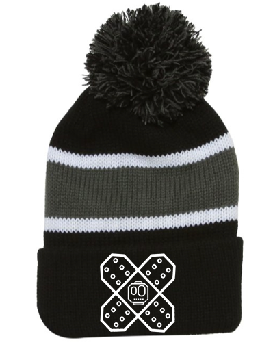 BFS STRIPED BLACK/GREY BEANIE