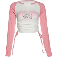 Sweet Pink Cat Print Long Sleeve T-shirt  - Thumbnail 6