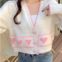 Heart Button Cropped Long Sleeve Cardigan  - Thumbnail 6