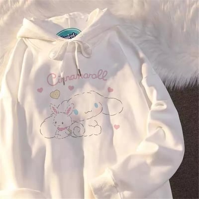 Japanese anime dog print oversized hoodie  - Thumbnail 3