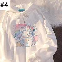 Japanese Anime Dog Print Oversized Hoodie  - Thumbnail 4