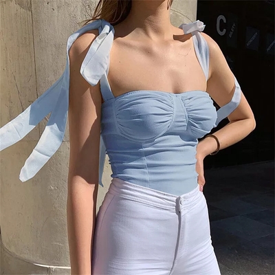 Sweet bow bustier bandage crop top - Thumbnail 4