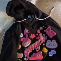 Anime Cartoon Graphic Print Hoodie  - Thumbnail 2