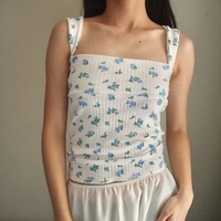 Vintage Floral Print Tank Top - Thumbnail 3
