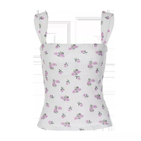 Vintage Floral Print Tank Top - Thumbnail 5