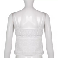 White Lace Milkmaid Fairy Crop Top - Thumbnail 5