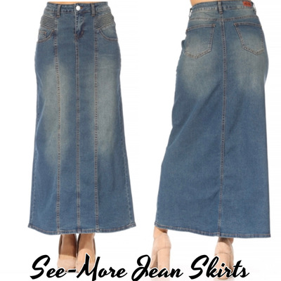 Piper Long Vintage Wash Denim Skirt