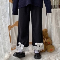 Sweet Bow Lacee Wide Leg High Waist Corduroy Trousers  - Thumbnail 3