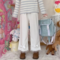 Sweet Bow Lacee Wide Leg High Waist Corduroy Trousers  - Thumbnail 4