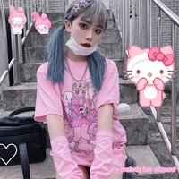 Japanese Fairy Anime Print Short Sleeve T-shirt  - Thumbnail 5