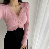 Pink Crop Top Long Sleeve Cardigan  - Thumbnail 6