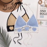 Heart Boho Crochet Backless Halter Top - Thumbnail 1