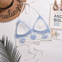 Heart Boho Crochet Backless Halter Top - Thumbnail 4