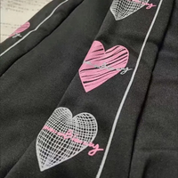 Black Heart Print Wide Leg Trousers  - Thumbnail 5