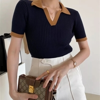 Turn Down Collar Short Sleeve Shirt  - Thumbnail 1