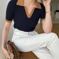 Turn Down Collar Short Sleeve Shirt  - Thumbnail 3