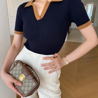 Turn Down Collar Short Sleeve Shirt  - Thumbnail 4