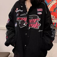 Racing Color Block Bomber Zipper Varsity Jacket - Thumbnail 2