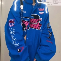 Racing Color Block Bomber Zipper Varsity Jacket - Thumbnail 5