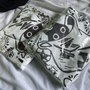 Cat Cartoon Print Loose Short Sleeve T-shirt -3