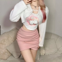 White Animal Print Tank Top + Cardigan  - Thumbnail 2