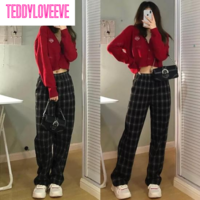 Red Cropped V Neck Sweater  - Thumbnail 5